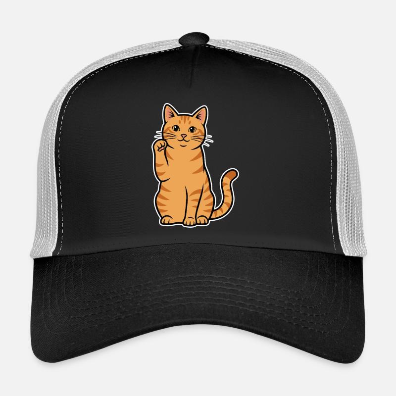 Red Cat Tabby Maneki-Neko Hi Portrait Trucker Cap