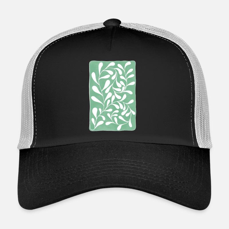 Feuilles d’eucalyptus - Casquette trucker  - noir/gris pierre