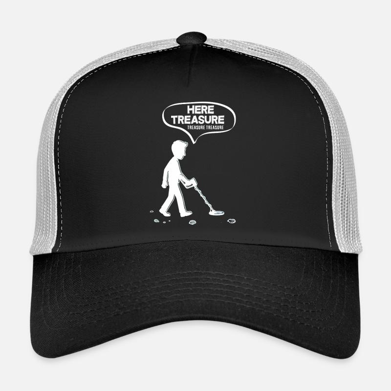 Here Treasure Treasure Funny Detectorist Trucker Cap
