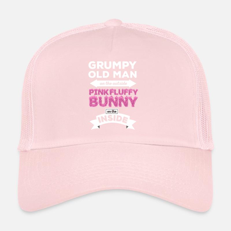 Grumpy Pink Fluffy Bunny Trucker Cap