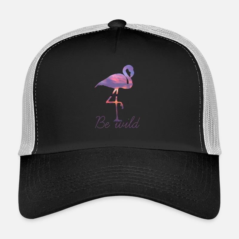FLAMINGO BE WILD SUMMER SUNSET GIFT Trucker Cap