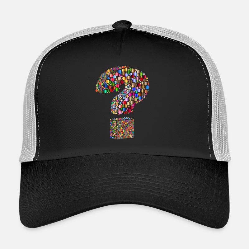Rainbow colored question mark - Trucker Cap - black/stone grey