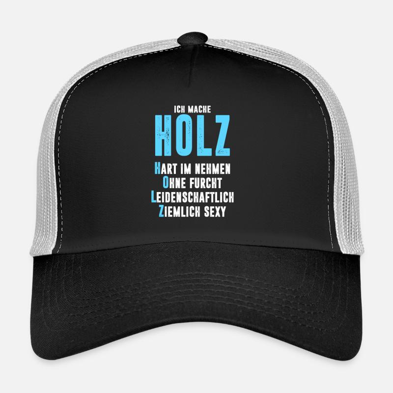 HOLZ - Trucker Cap - Schwarz/Steingrau