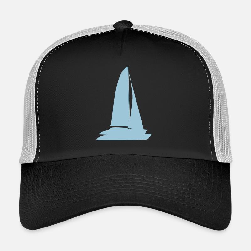 blaues Boot - Trucker Cap - Schwarz/Steingrau