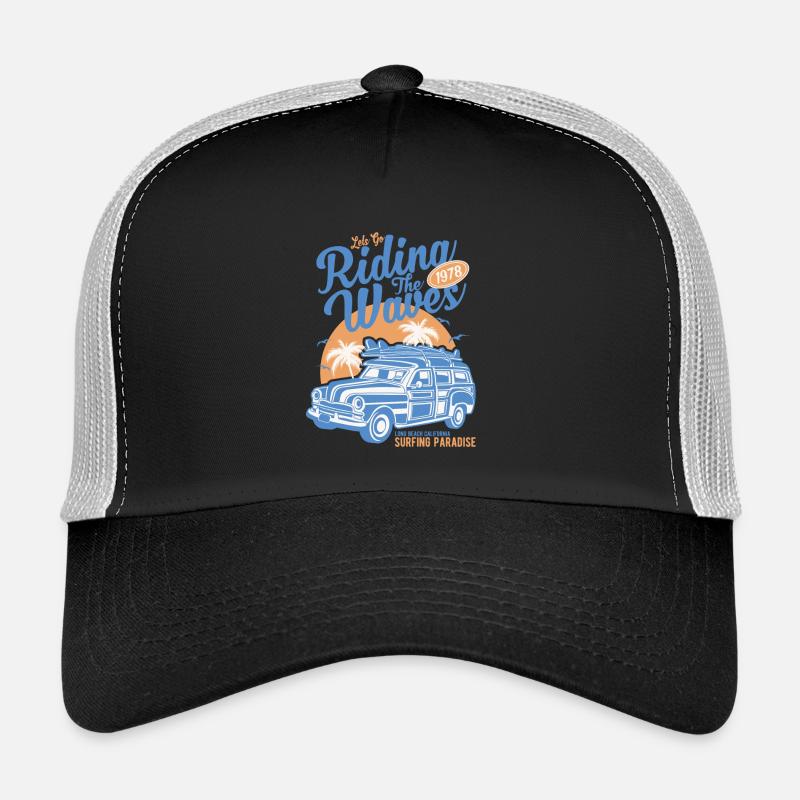 Surfant sur les vagues Vintage Style Casquette trucker 