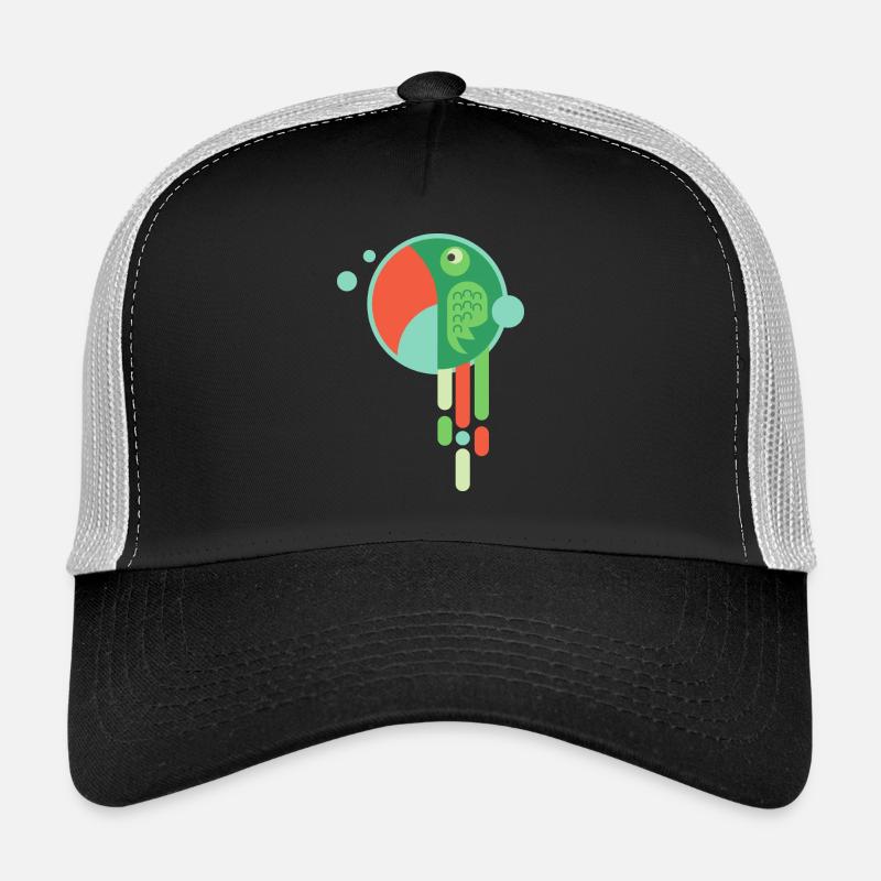 BUNTER PAPAGEI - Lustiger Comic Vogel Geschenk - Trucker Cap - Schwarz/Steingrau