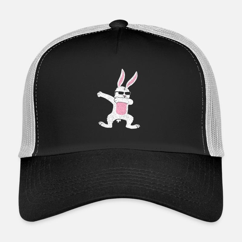 Dabbing Osterhase Ostern Geschenk Geschenkidee - Trucker Cap - Schwarz/Steingrau