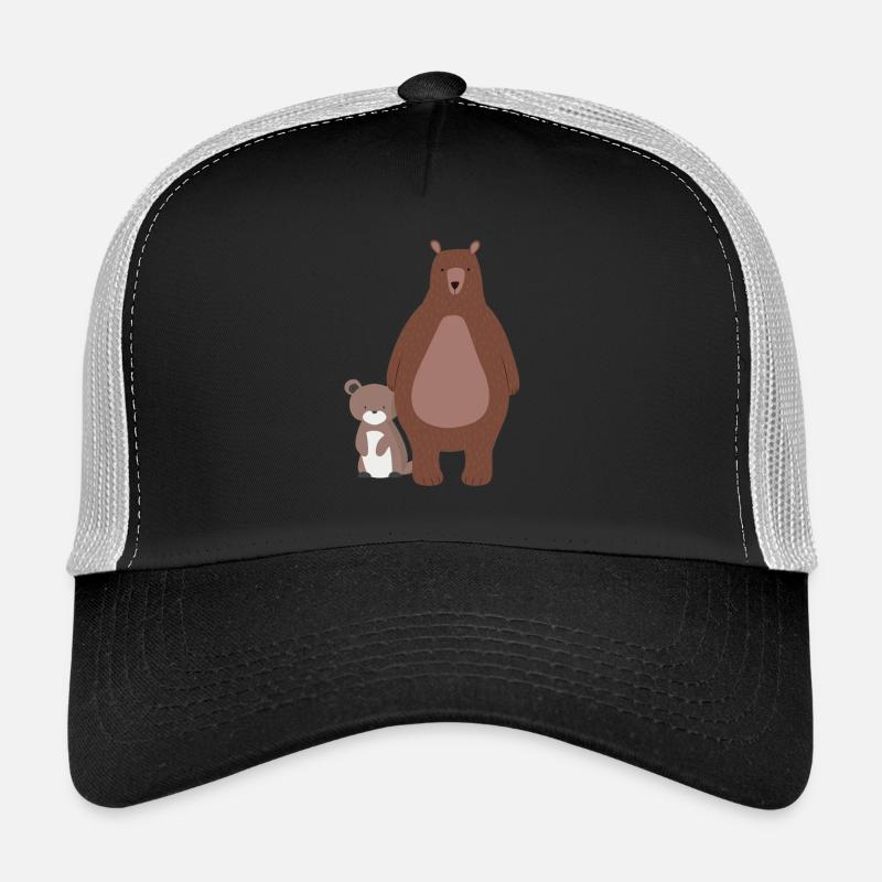 Mama bear or daddy bear with bear baby bear Trucker Cap