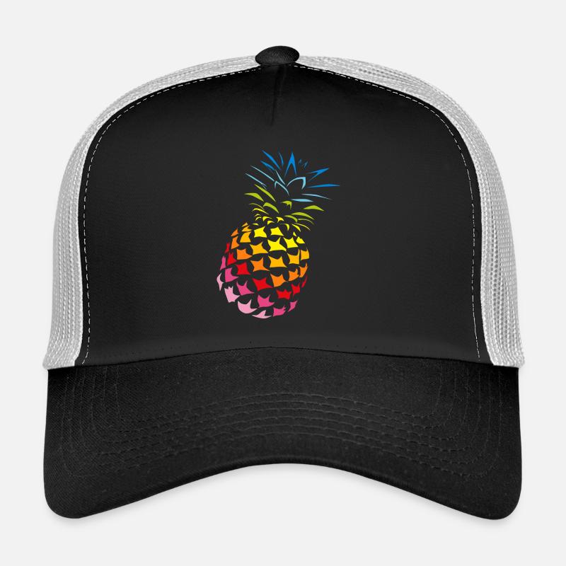 Ananas Regenbogen Farben - Trucker Cap - Schwarz/Steingrau