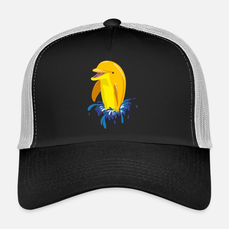 Dolphin yellow splashes Trucker Cap