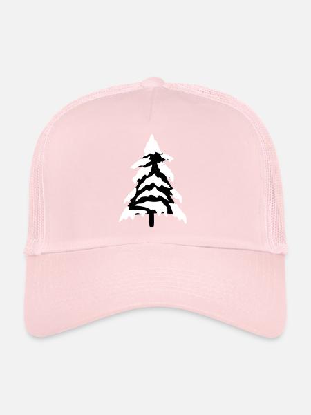 cold snow christmas tree fir tree fir stars - Trucker Cap - pale pink - Front