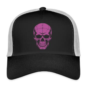 Big grinning skull - Trucker Cap - black/stone grey - Front