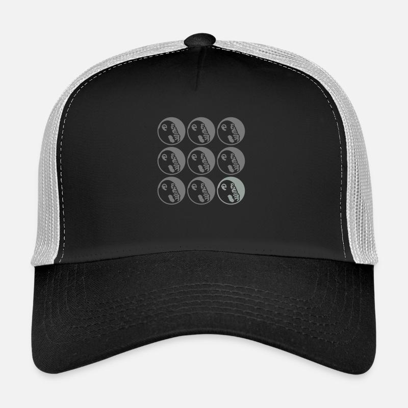 Denkeraffe Pattern - Trucker Cap - Schwarz/Steingrau
