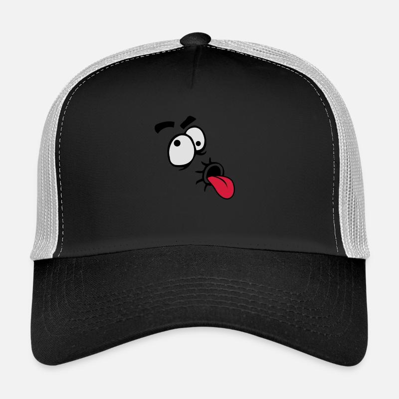 Funny Comic Face Cool Tongue Stick Out - Trucker Cap - black/stone grey