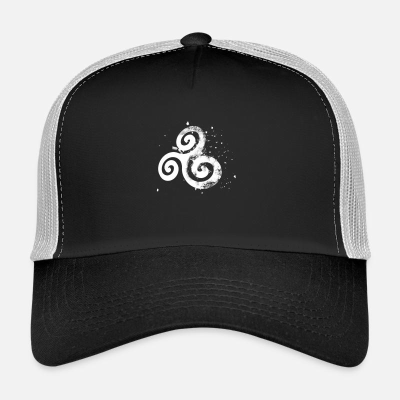 bzh triskell eclate 2 - Casquette trucker  - noir/gris pierre