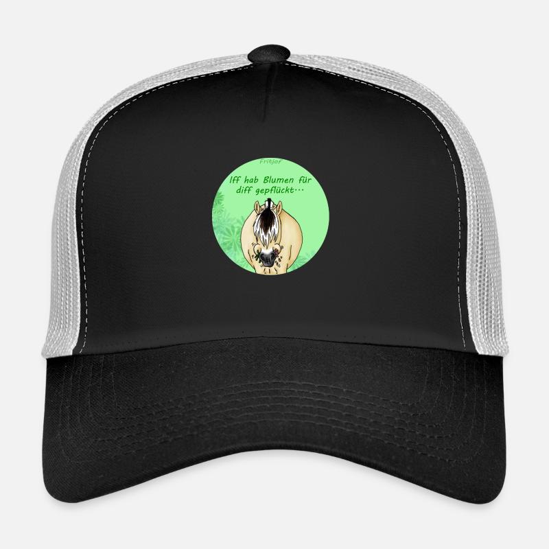 Blumen - Trucker Cap - Schwarz/Steingrau