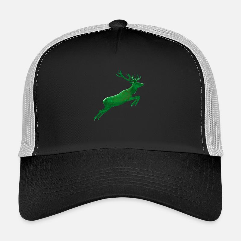 Le cerf saute dans le vert Casquette trucker 
