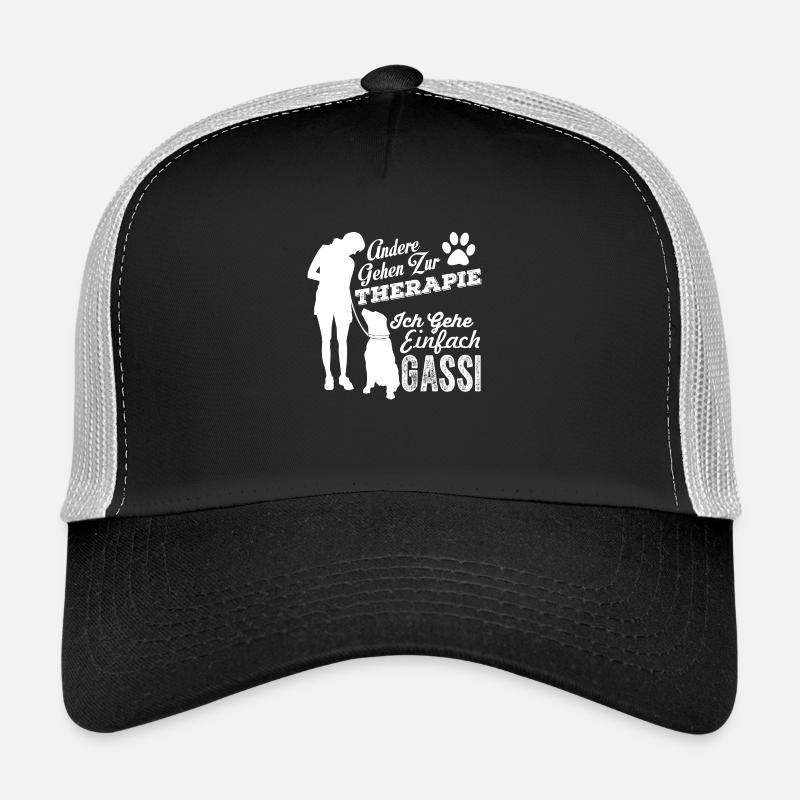 Gassi statt Therapie - Trucker Cap - Schwarz/Steingrau