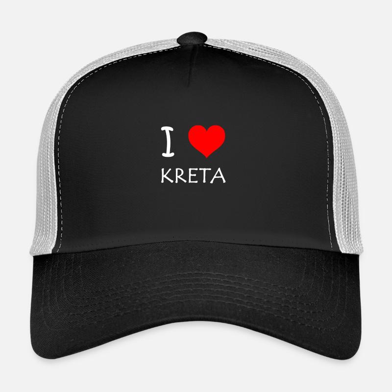 I Love Kreta - Trucker Cap - Schwarz/Steingrau
