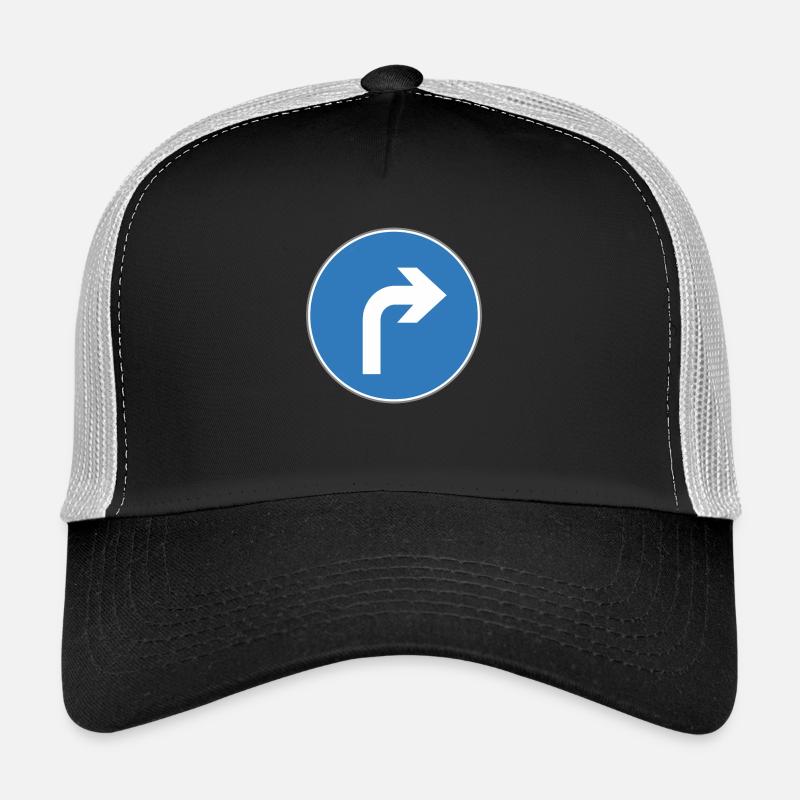 Road sign Right turn blue - Trucker Cap - black/stone grey