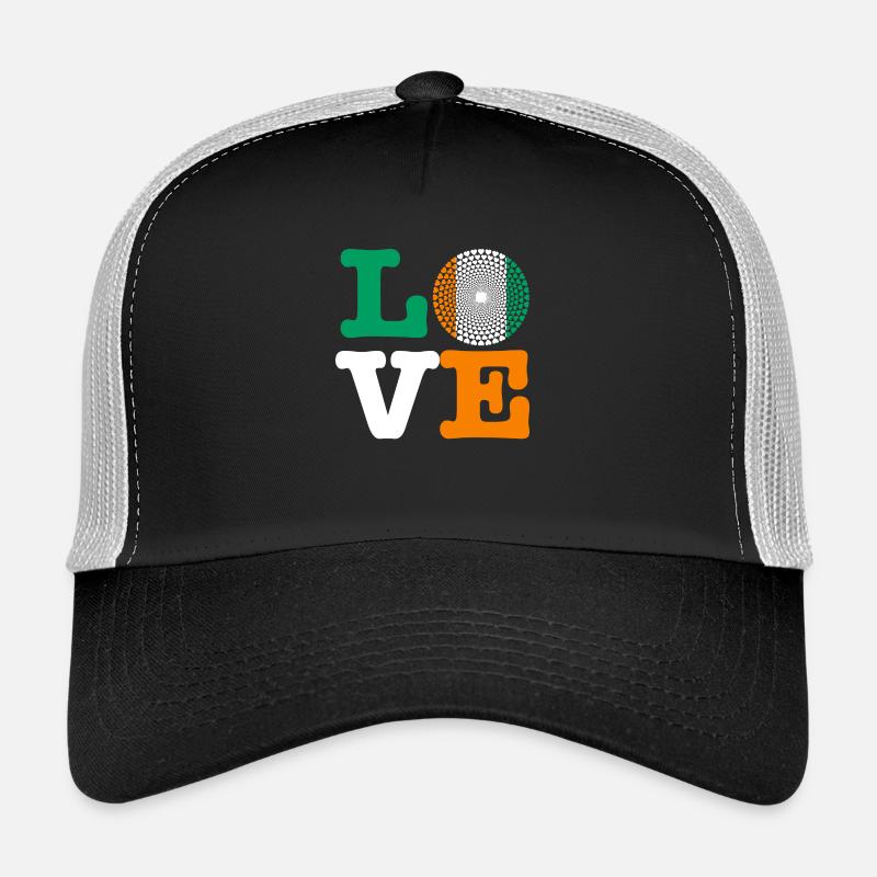 IVORY COAST heart - Trucker Cap - black/stone grey