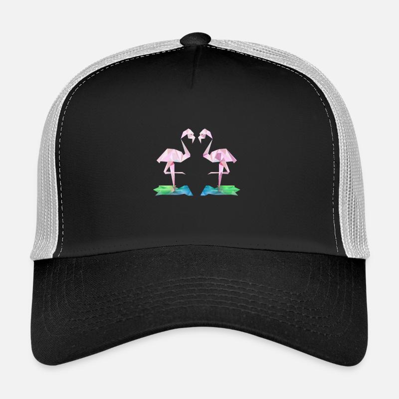 Low-Poly Flamingos - Trucker Cap - black/stone grey