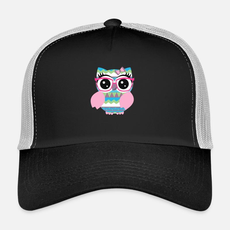 Eule Lustig - Trucker Cap - Schwarz/Steingrau
