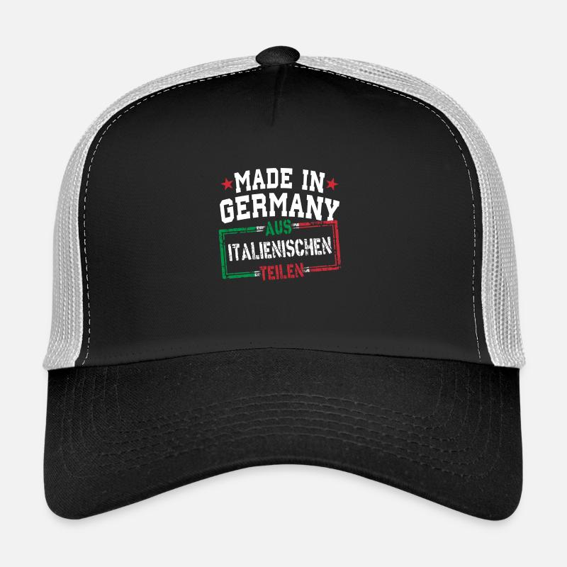 Made in Germany aus Italien - Trucker Cap - Schwarz/Steingrau