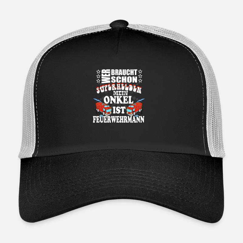 onkel feuerwehrmann super - Trucker Cap - Schwarz/Steingrau