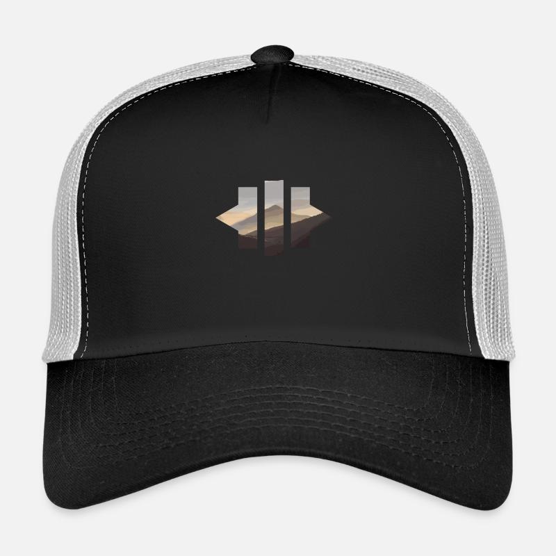Geometric Mountains - Trucker Cap - Schwarz/Steingrau