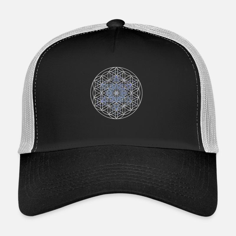 Le cube de Metatron - Fleur de la vie - Casquette trucker  - noir/gris pierre
