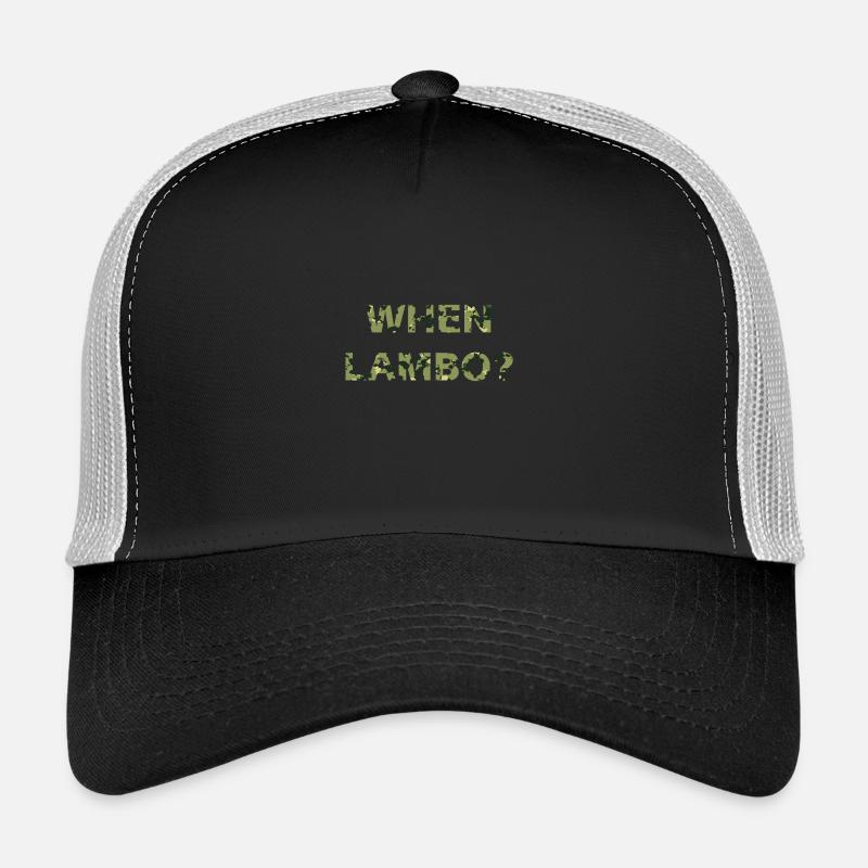 When Lambo? Camo - Trucker Cap - Schwarz/Steingrau