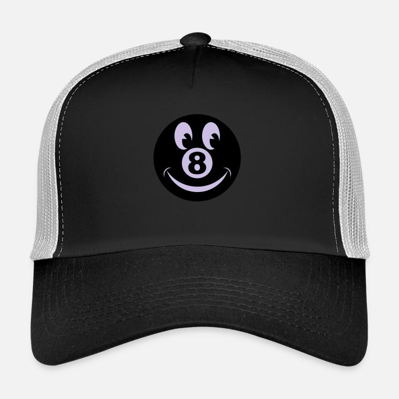 8 ball smiley vecto - Casquette trucker  - noir/gris pierre