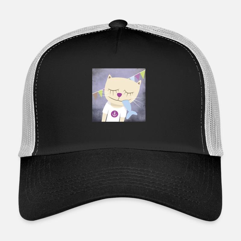 Affiche Pépinière de chats Harbour Sea Anchor Fish Casquette trucker 