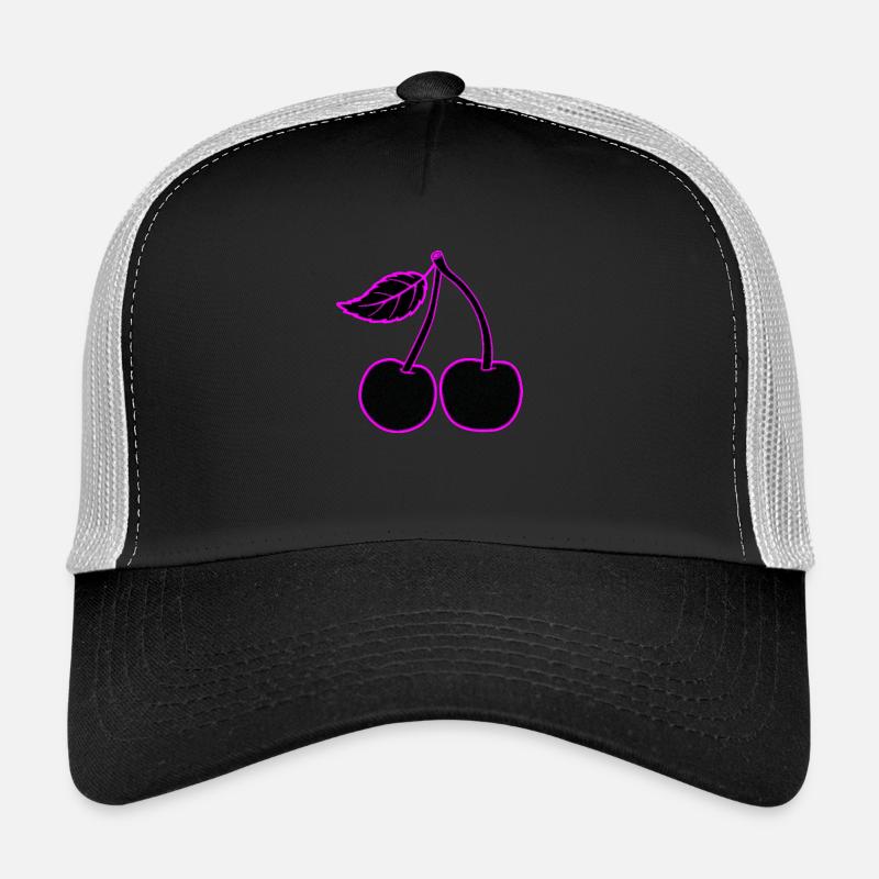 Neon Kirsche Pink, dezent oder präsent - Trucker Cap - Schwarz/Steingrau