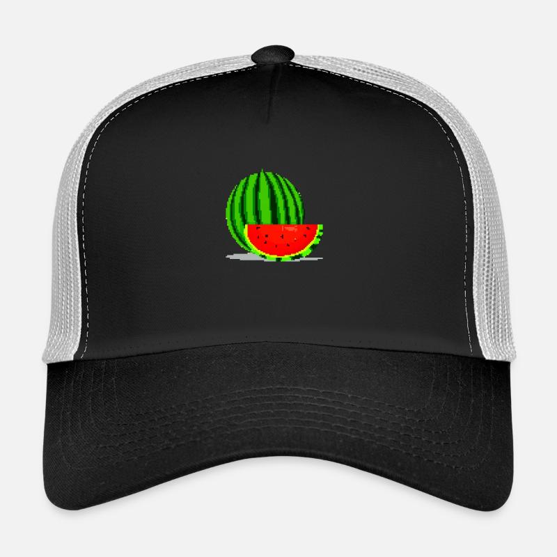 Pixel Art Melon - Casquette trucker - noir/gris pierre