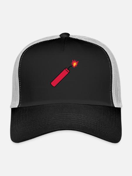 stange tnt dynamit explodieren explosion sprengsto - Trucker Cap - Schwarz/Steingrau - Vorne