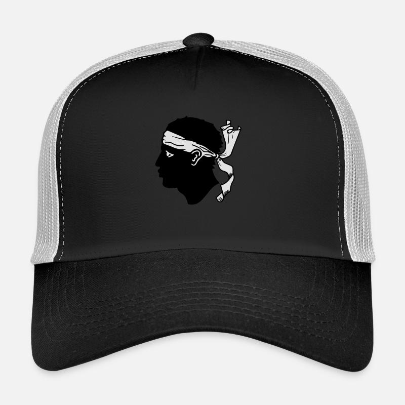 drapeau_corse2 - Casquette trucker  - noir/gris pierre