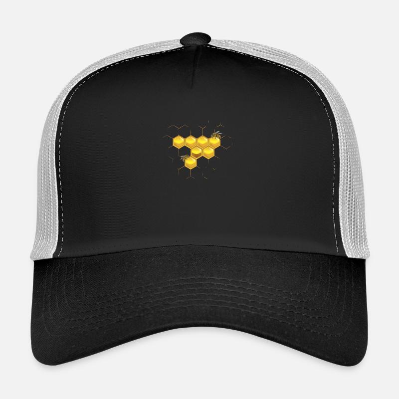 Bees and honeycomb - Trucker Cap - black/stone grey