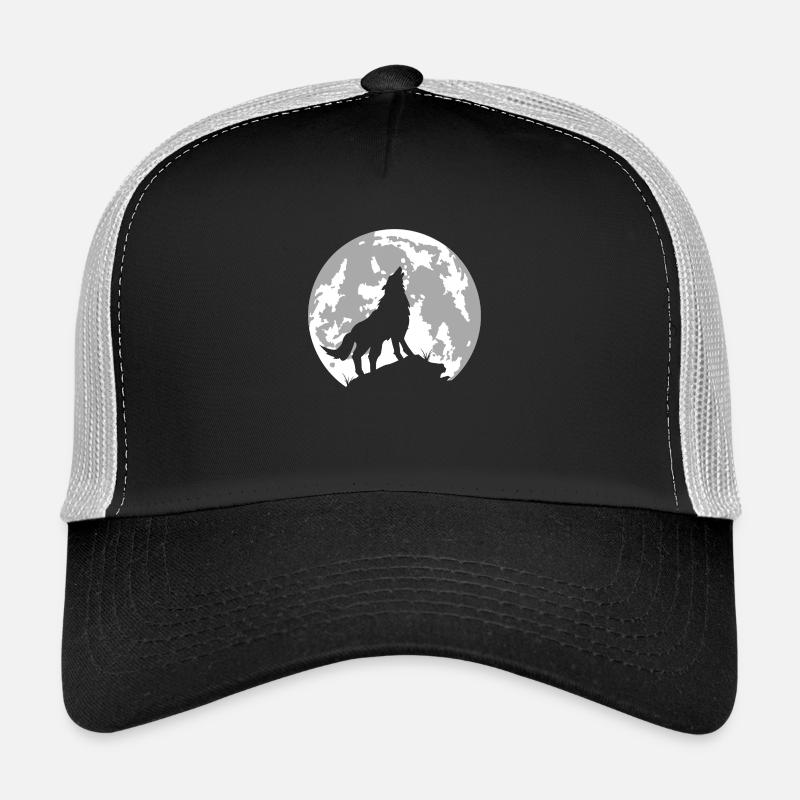 wolf vollmond - Trucker Cap - Schwarz/Steingrau