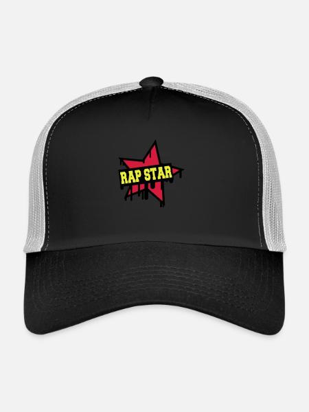 Rap Star - Casquette trucker  - noir/gris pierre - Devant