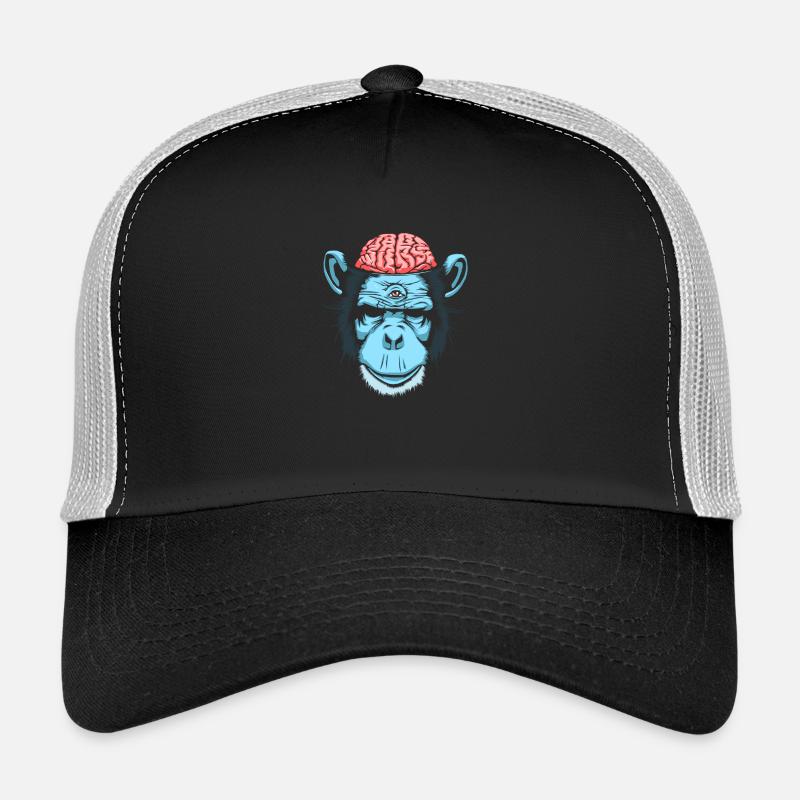 Gehirn Chimp - Trucker Cap - Schwarz/Steingrau