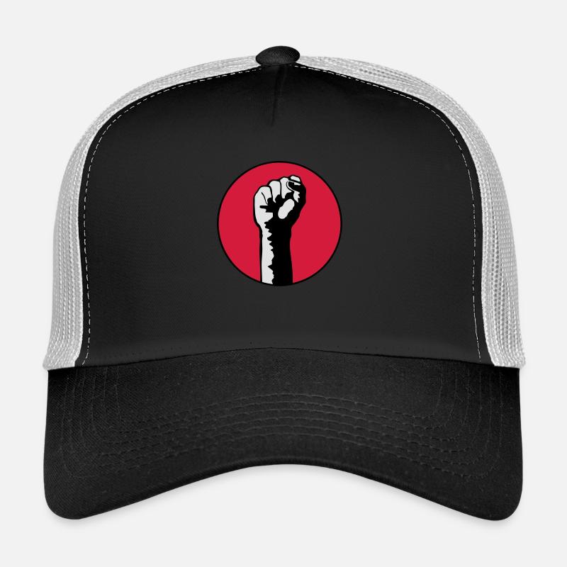 poing levé - Casquette trucker  - noir/gris pierre
