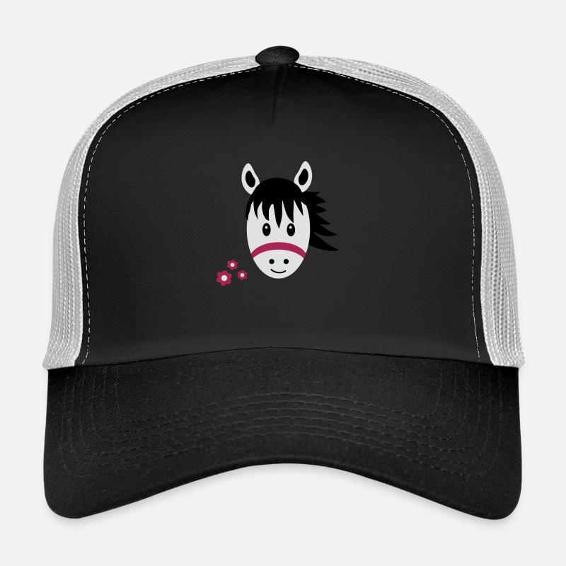 Lustiges Pferd / Pony - Trucker Cap - Schwarz/Steingrau