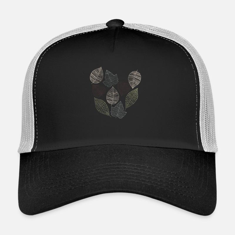 blätter - Trucker Cap - Schwarz/Steingrau