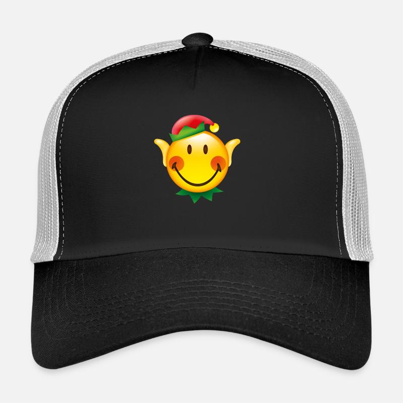 Smiley Glossy Christmas Elf - Trucker Cap - black/stone grey