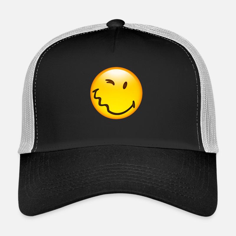 Smiley Glossy Happy - Trucker Cap - Schwarz/Steingrau