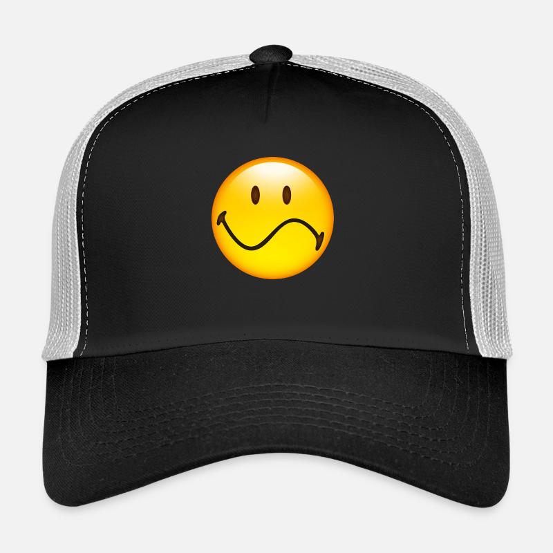 Smiley Indifferent - Trucker Cap - black/stone grey