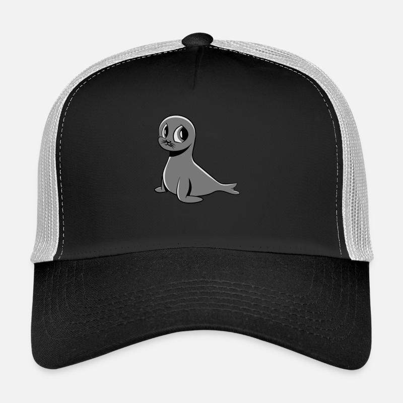 seehund süss - Trucker Cap - Schwarz/Steingrau