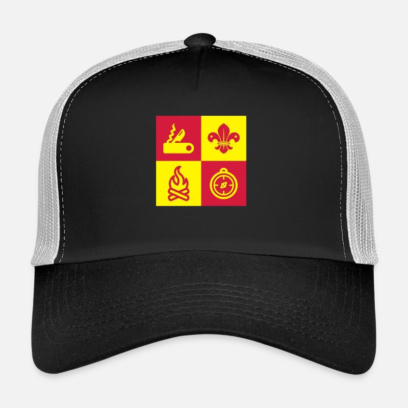 scout / scouting / scoutisme / guide - Casquette trucker  - noir/gris pierre